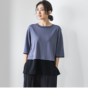 Tシャツ風ニットプルオーバー≪手洗い可能≫