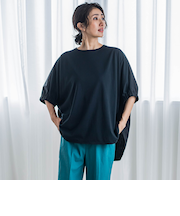 【biyori】異素材ドルマンプルオーバー≪手洗い可能≫