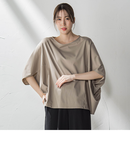 ハリプルジャージカットソー≪洗濯機で洗える≫