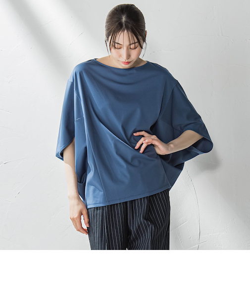 ハリプルジャージカットソー≪洗濯機で洗える≫