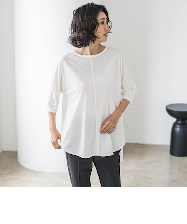 【biyori】“ブラウスのような”万能Tシャツ≪洗濯機で洗える≫