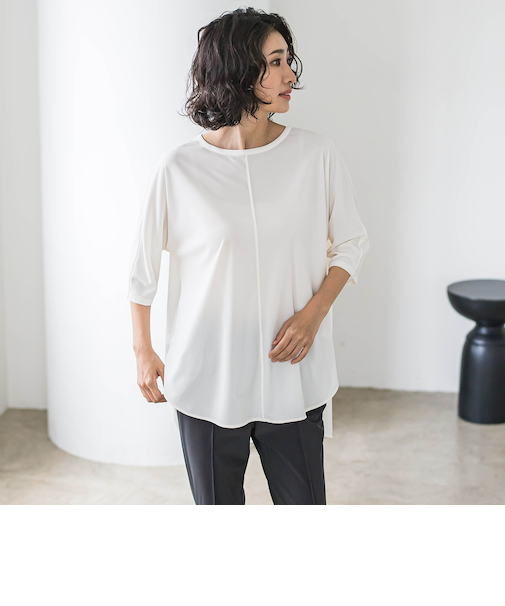 【biyori】“ブラウスのような”万能Tシャツ≪洗濯機で洗える≫