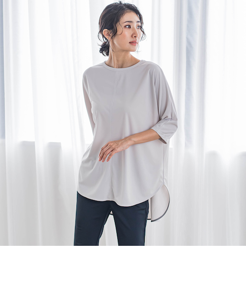 【biyori】“ブラウスのような”万能Tシャツ≪洗濯機で洗える≫