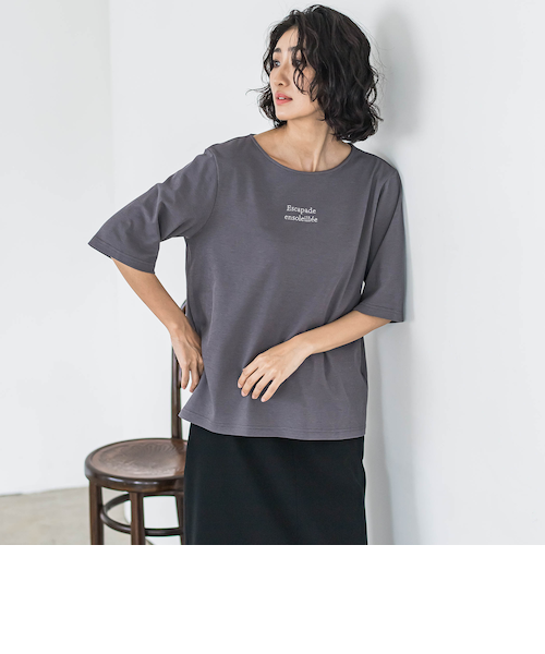 ラエフ（la．f．．．）/【biyori】刺繍ロゴTシャツ≪洗濯機で洗える≫ biyori】刺繍ロゴTシャツ≪洗濯機で洗える≫｜ラエフの通販｜&mall