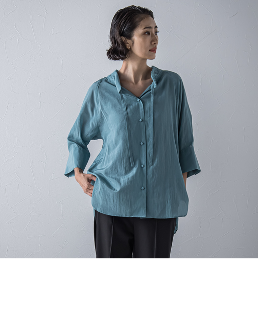 【大きいサイズ】リライムライトローンブラウス≪洗濯機で洗える≫