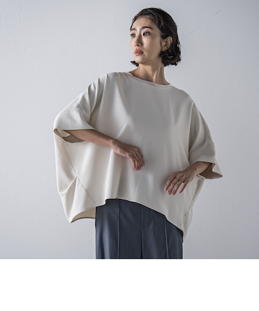 ハイストレッチカットソーブラウス≪洗濯機で洗える≫