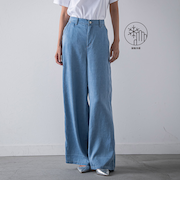 【大きいサイズ】【biyori】”ひんやり、薄くて、ラクに”モダールデニムパンツ≪洗濯機で洗える≫