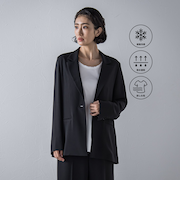 【大きいサイズ】【旅楽シリーズ/極】メランジツイルジャケット≪手洗い可能≫