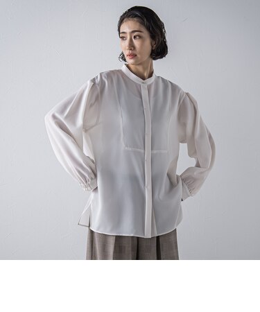 【大きいサイズ】”とろみ素材で着心地抜群”フィネスボイルブラウス≪洗濯機で洗える≫