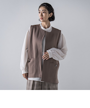 ”後姿もこなれ感”スポンディッシュニットジレ≪手洗い可能≫