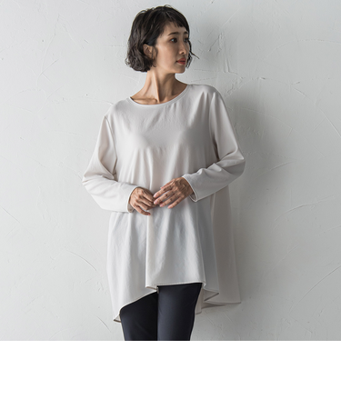 ”Tシャツ感覚で着られる”ジョーゼットブラウス≪洗濯機で洗える≫