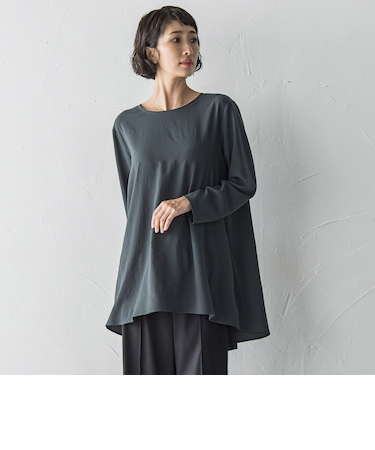 ”Tシャツ感覚で着られる”ジョーゼットブラウス≪洗濯機で洗える≫