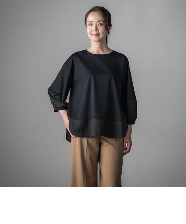 スムースシフォンカットソー≪洗濯機で洗える≫