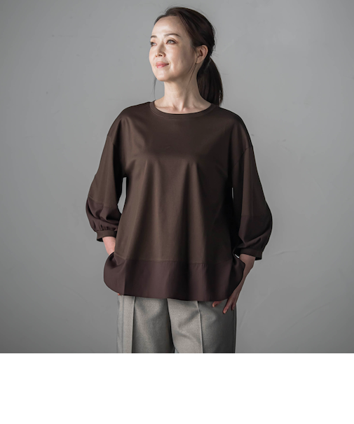 スムースシフォンカットソー≪洗濯機で洗える≫