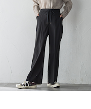 【WEB限定/大きいサイズ】”ウエストゴムで快適”ワイドパンツ≪洗濯機で洗える≫