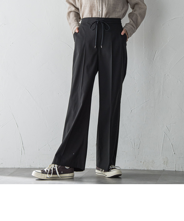 【WEB限定/大きいサイズ】”ウエストゴムで快適”ワイドパンツ≪洗濯機で洗える≫