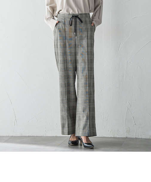 【WEB限定】”ウエストゴムで快適”ワイドパンツ≪洗濯機で洗える≫