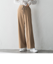 【WEB限定】”ウエストゴムで快適”ワイドパンツ≪洗濯機で洗える≫