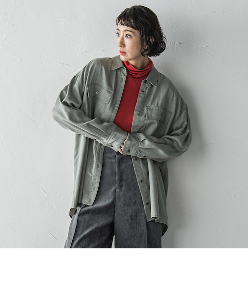 【biyori】モダールデニムシャツ≪洗濯機で洗える≫