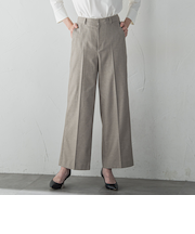 【大きいサイズ】キラメキストレッチワイドパンツ≪洗濯機で洗える≫