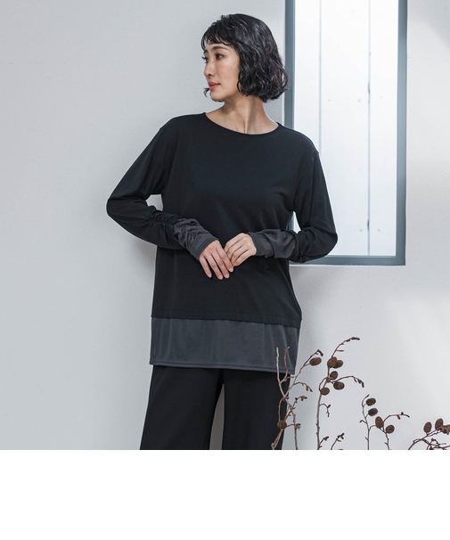 【WEB限定】”着映え万能ロンT”シアードッキング≪洗濯機で洗える≫