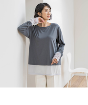 【WEB限定】”着映え万能ロンT”シアードッキング≪洗濯機で洗える≫