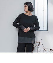 【WEB限定/大きいサイズ】”着映え万能ロンＴ”シアードッキング≪洗濯機で洗える≫