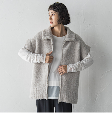 カーリングヤーンジップジレ≪手洗い可能≫