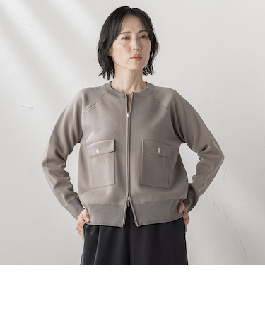 Wジップニットブルゾン≪手洗い可能≫