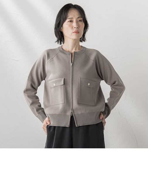 Wジップニットブルゾン≪手洗い可能≫