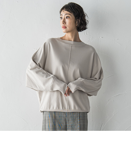 【大きいサイズ】ストレッチドルマンニット≪手洗い可能≫