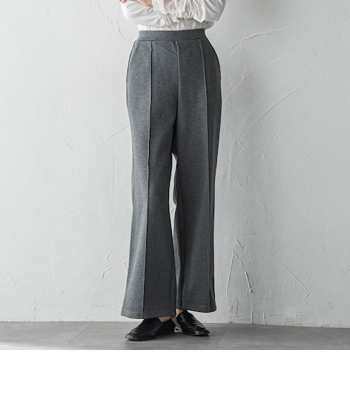 【WEB限定】”もっちり素材”ダンボールワイドパンツ≪手洗い可能≫