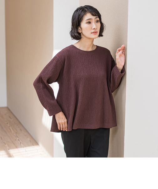 つぶつぶジョーゼットカットソー≪洗濯機で洗える≫