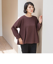 【大きいサイズ】ツブツブジョーゼットカットソー≪洗濯機で洗える≫