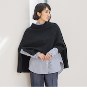 【大きいサイズ】【biyori】ケープニット≪手洗い可能≫