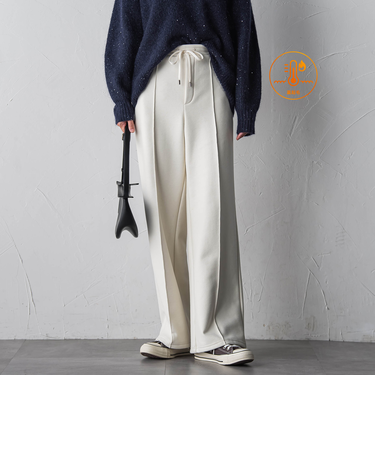 【WEB限定/大きいサイズ】”まるで毛布”とろける裏起毛ワイドパンツ