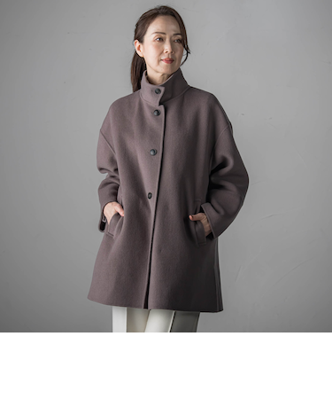 【大きいサイズ】<極>”軽さと贅沢なぬくもり”スタンドカラーリバーコート