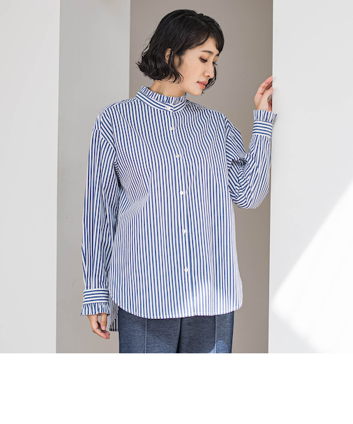 【大きいサイズ】ネックフリルブラウス