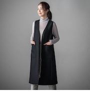 【大きいサイズ】ウールツイードボンディングジャンスカ