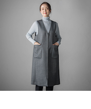 【大きいサイズ】ウールツイードボンディングジャンスカ