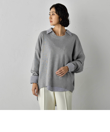 【WEB限定】”3コーデが叶う2点セット”ニット×シャツ≪手洗い可能≫