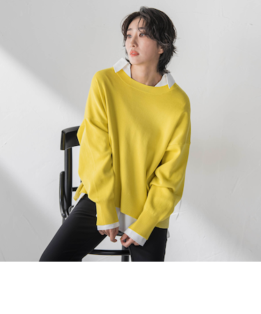 【WEB限定/新色追加】”3コーデが叶う2点セット”ニット×シャツ