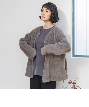 フェザーヤーンニットカーディガン