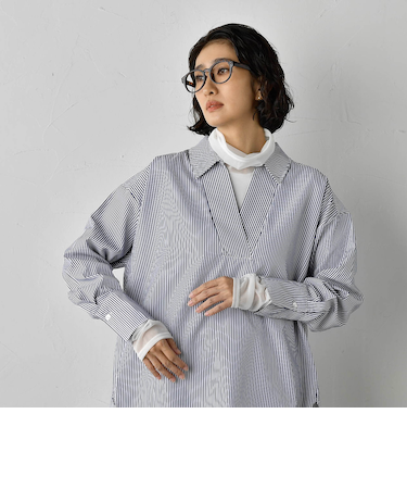 【大きいサイズ】シアー切り替えカットソー