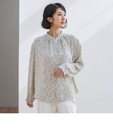【大きいサイズ】くずしドットブラウス
