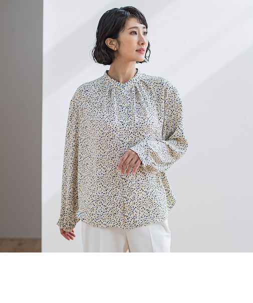 【大きいサイズ】くずしドットブラウス