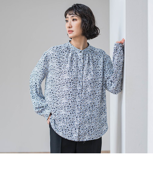 くずしドットブラウス