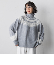 【大きいサイズ】フェアアイル柄ニット