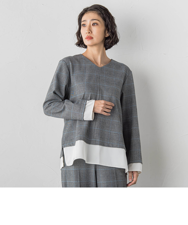 ピクシエスタVネックブラウス≪洗濯機で洗える≫