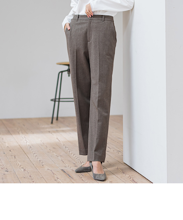 【大きいサイズ】ピクシエスタストレートパンツ≪洗濯機で洗える≫